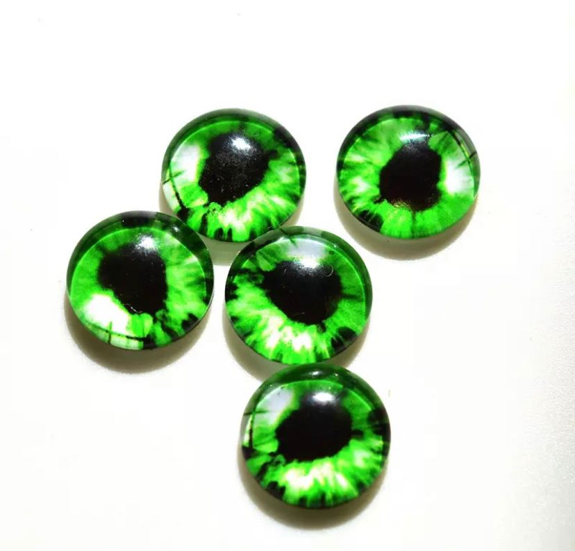 Occhi Auto-Adesivi in vetro colore Verde